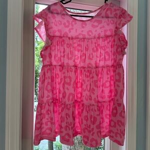 Pink leopard top